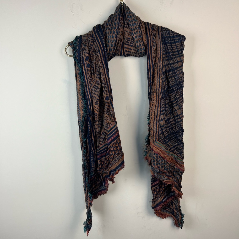Daytrip Navy Brown Print Scarf